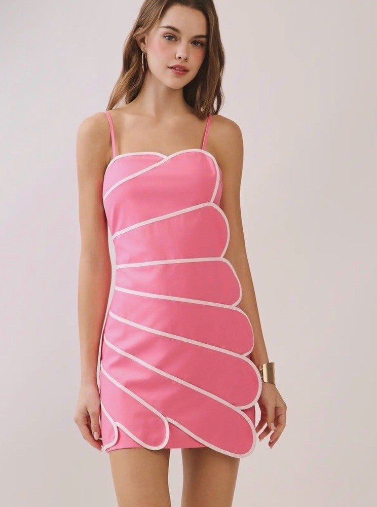 PINK SCALLOPED MINI DRESS | Morgan Rae Boutique PINK SCALLOPED MINI DRESS | Morgan Rae Boutique