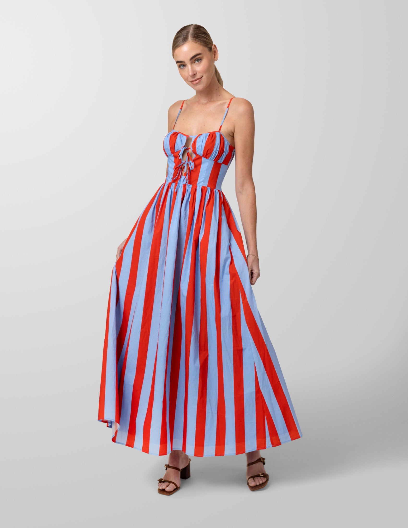 blue red dress Stunning Floral Print - and Navy Maxi Dress - Long Sleeve Maxi Dress - $136.00 It features a square neckline with adjustable shoulder straps and a fully smocked bodice for a comfortable This photo reminds me of