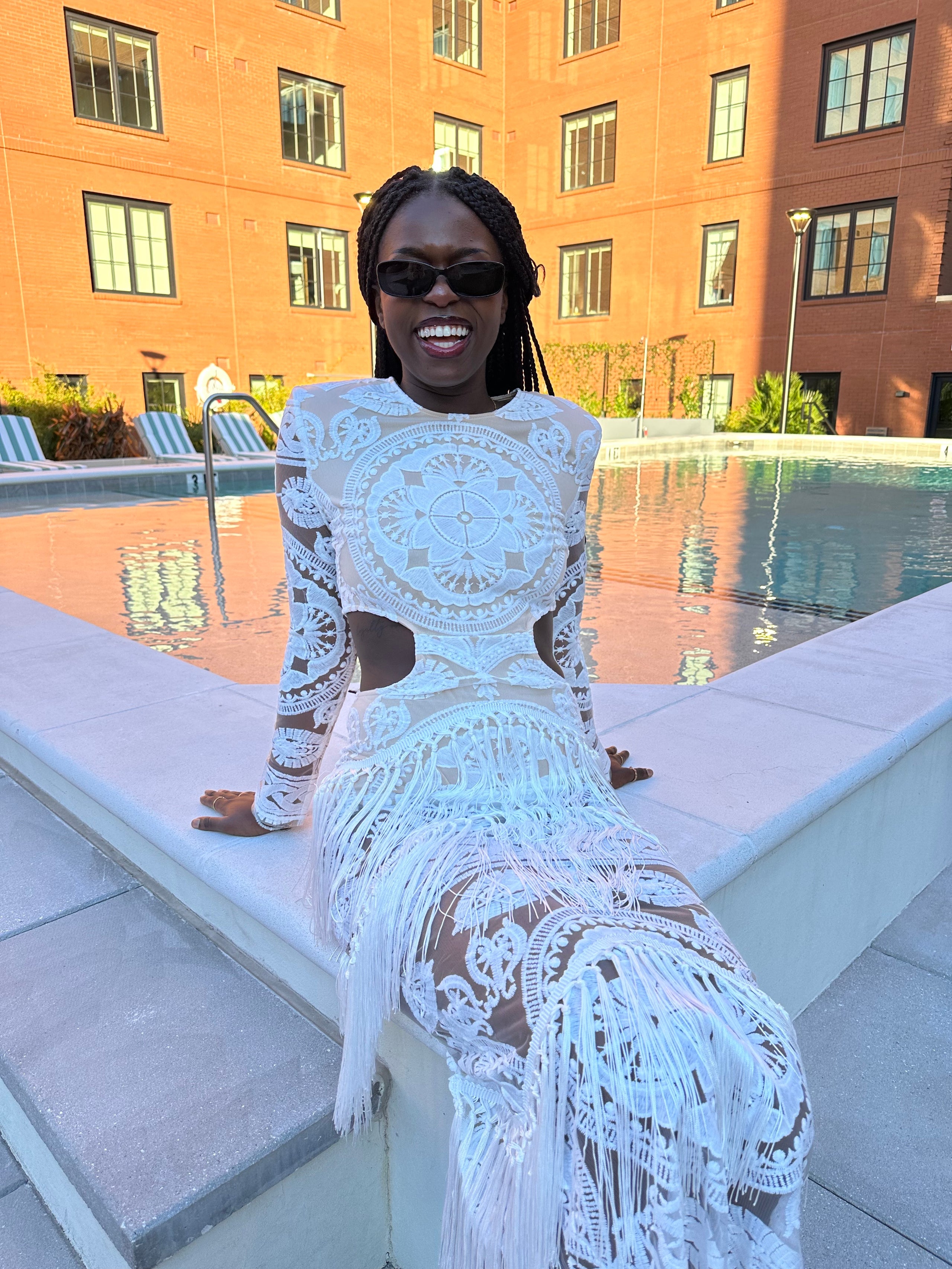 White tassel dress hot sale