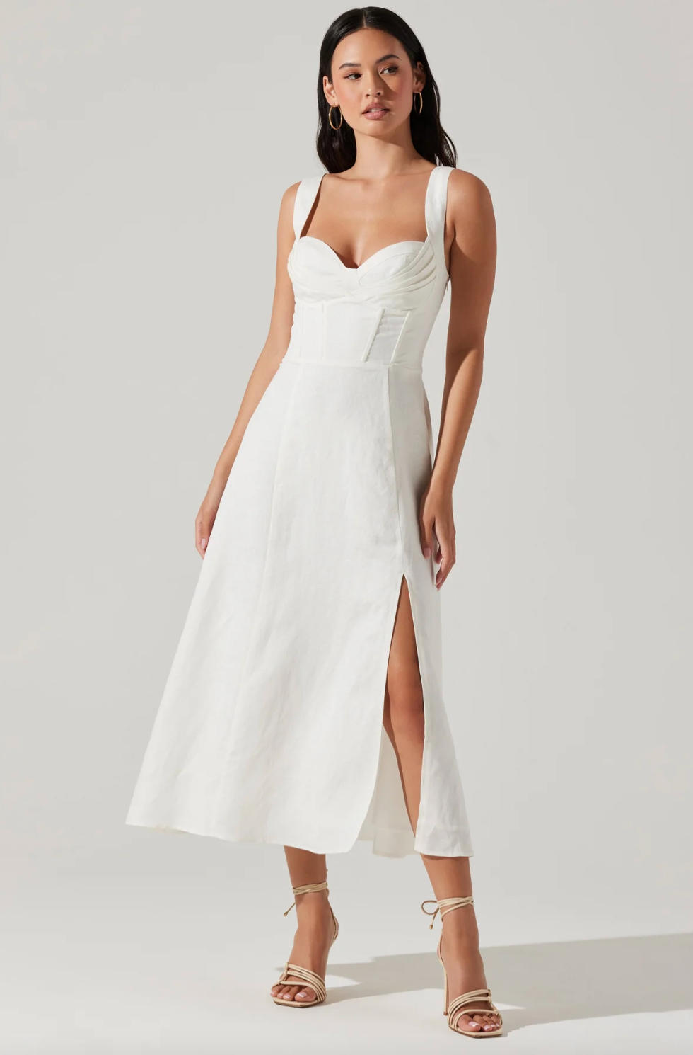 White corset midi dress on sale
